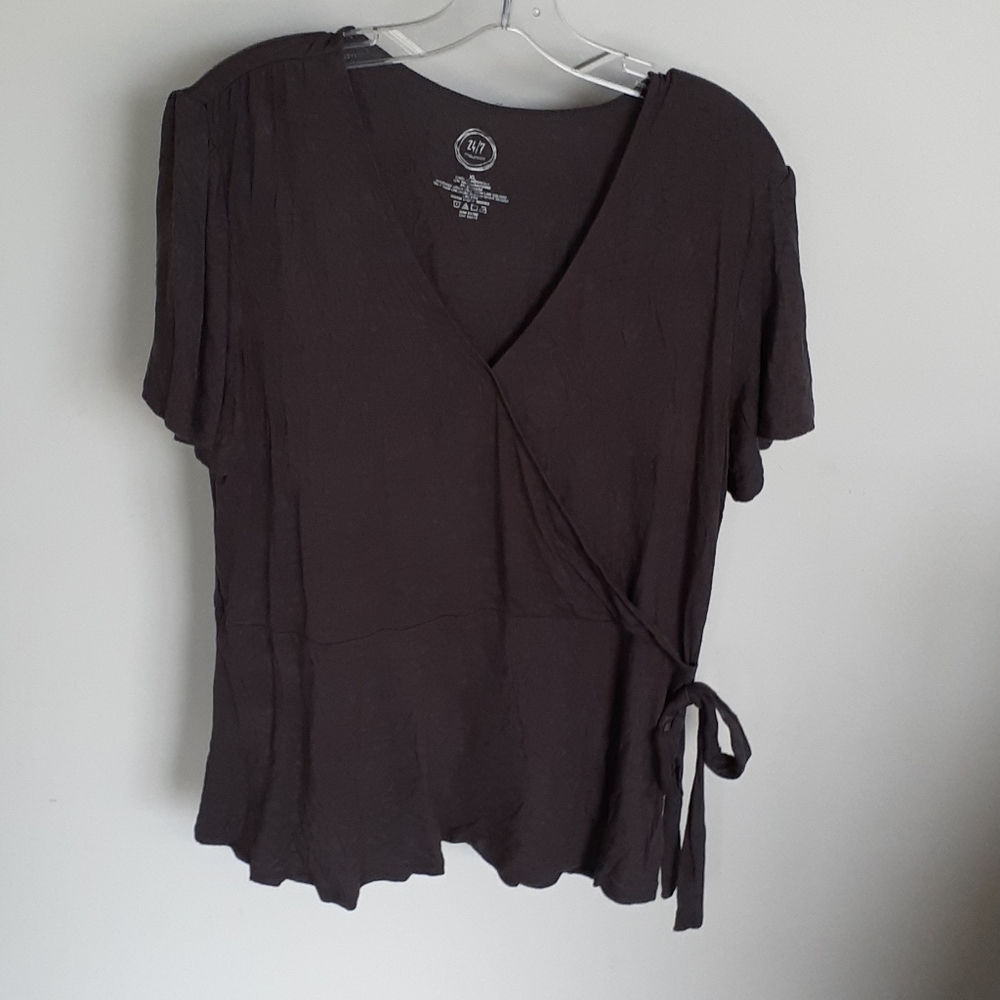 Maurice's cross front grey top